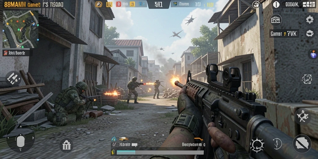 Tampilan gameplay seru dalam game FPS 88MAIN.