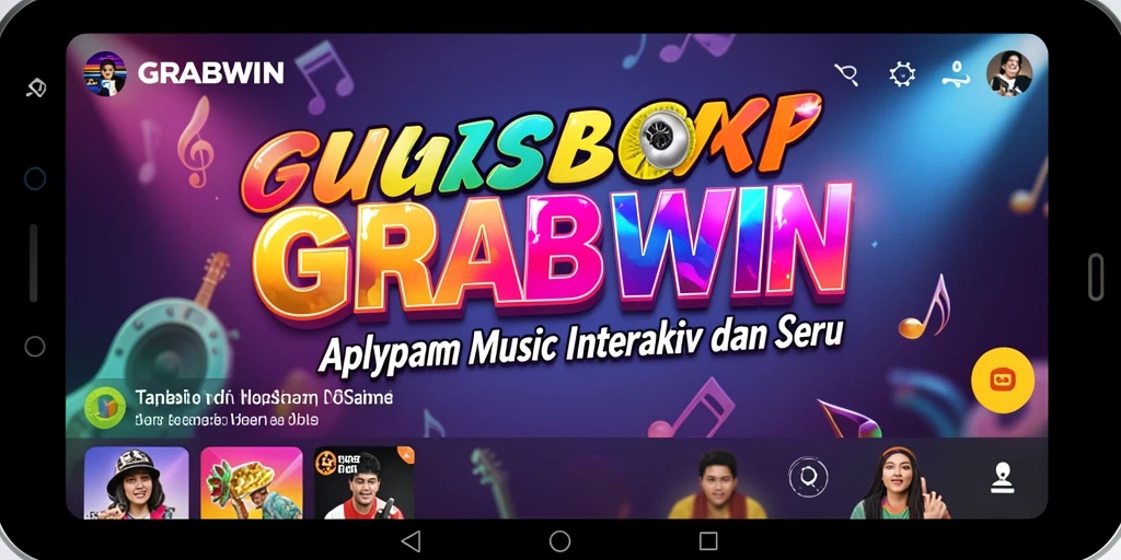 Screenshot gameplay GRABWIN menampilkan aksi seru dalam permainan musik.
