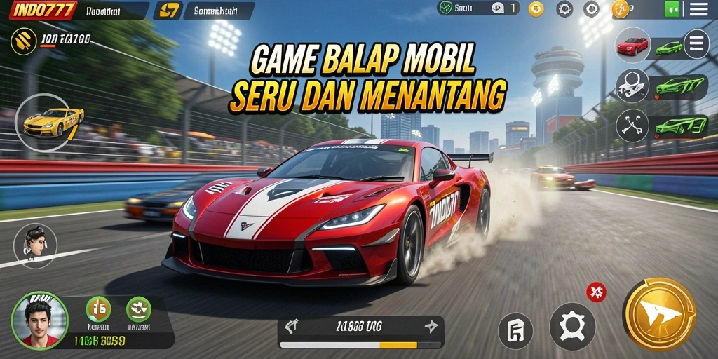 Screenshot gameplay INDO777 menampilkan balapan yang mendebarkan.