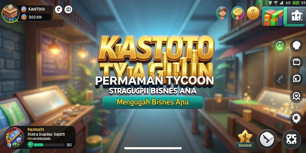 Tampilan gameplay KASTOTO yang menggugah semangat bisnis.