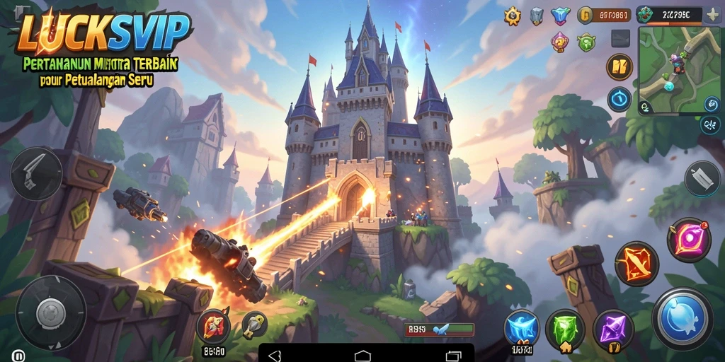 Gameplay menara pertahanan LUCKSVIP yang seru dan menantang.