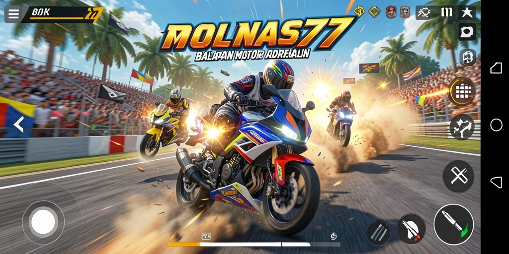 Gameplay seru dalam balapan motor dengan grafis menakjubkan.