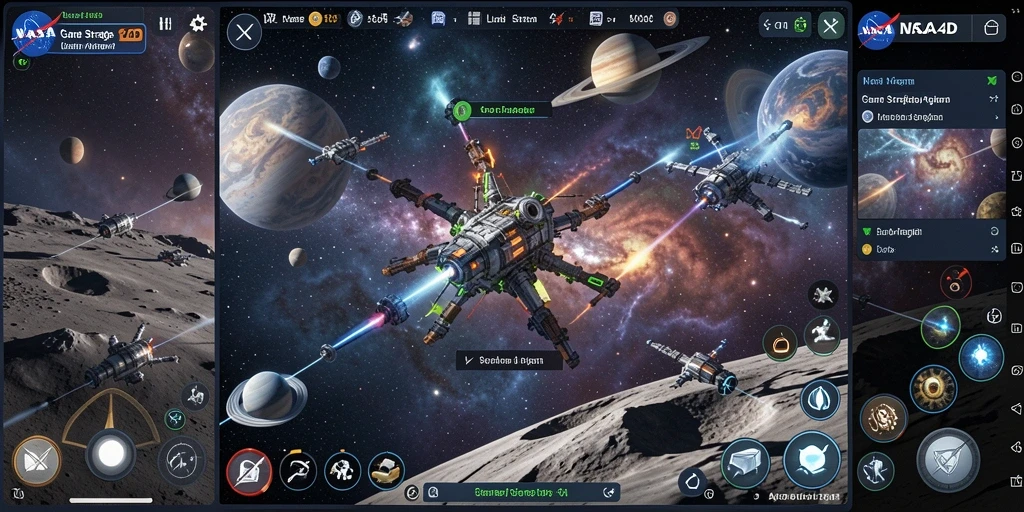 Tampilan gameplay luar angkasa yang mendebarkan dan strategis.