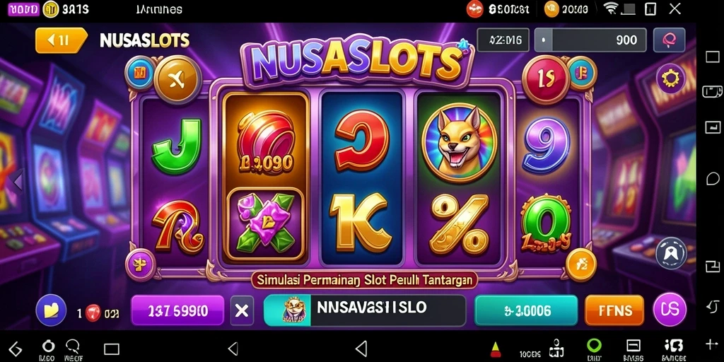 Tampilan gameplay NUSASLOTS yang penuh warna dan menawan.