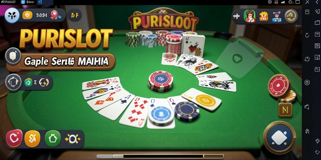 Tampilan gameplay PURISLOT yang seru dan menantang saat bermain Gaple.