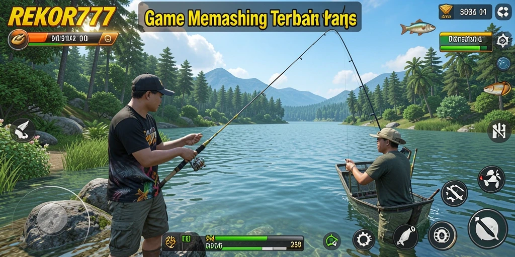 Tampilan gameplay <strong>REKOR777</strong> dengan suasana memancing yang realistis.