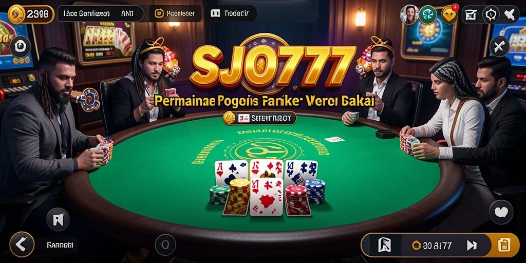 Screenshot utama SJO777 menampilkan aksi seru dari permainan Poker.