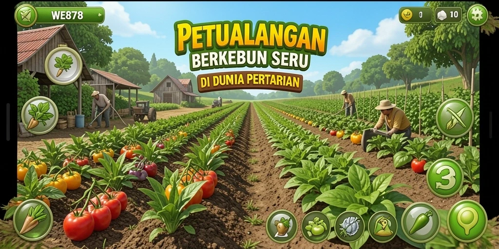 Tampilan gameplay yang menarik dari WE878 dengan aktivitas bertani.